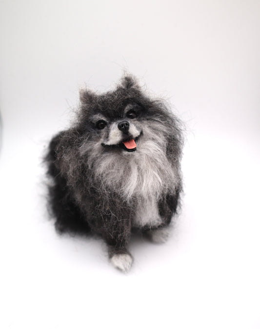 Needle felt dog, dog sculpture memorial, fiber artist